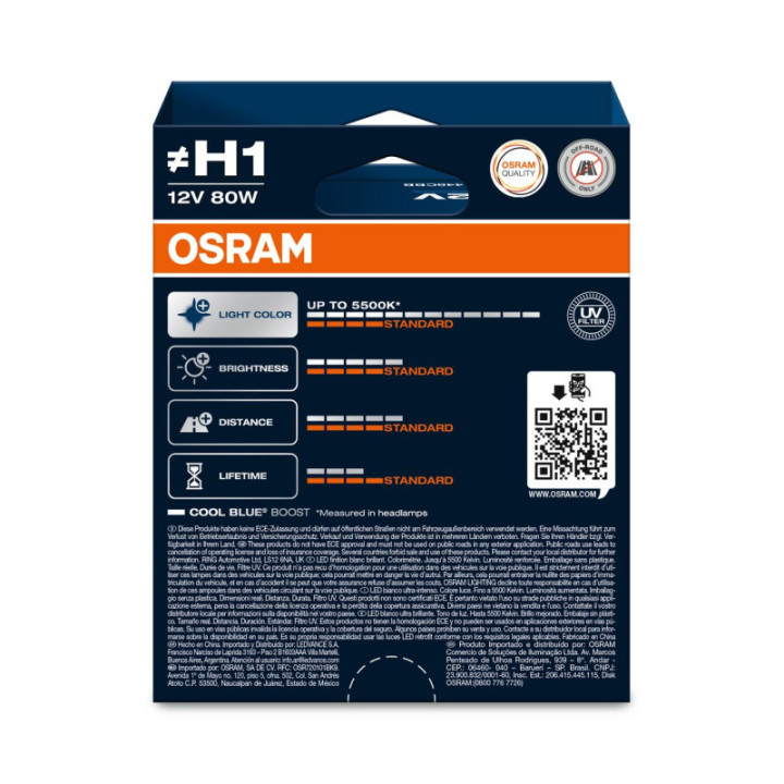 OSRAM COOL blau BOOST 62150CBB-2HB ~H1 P14.5s 12 V 80 W