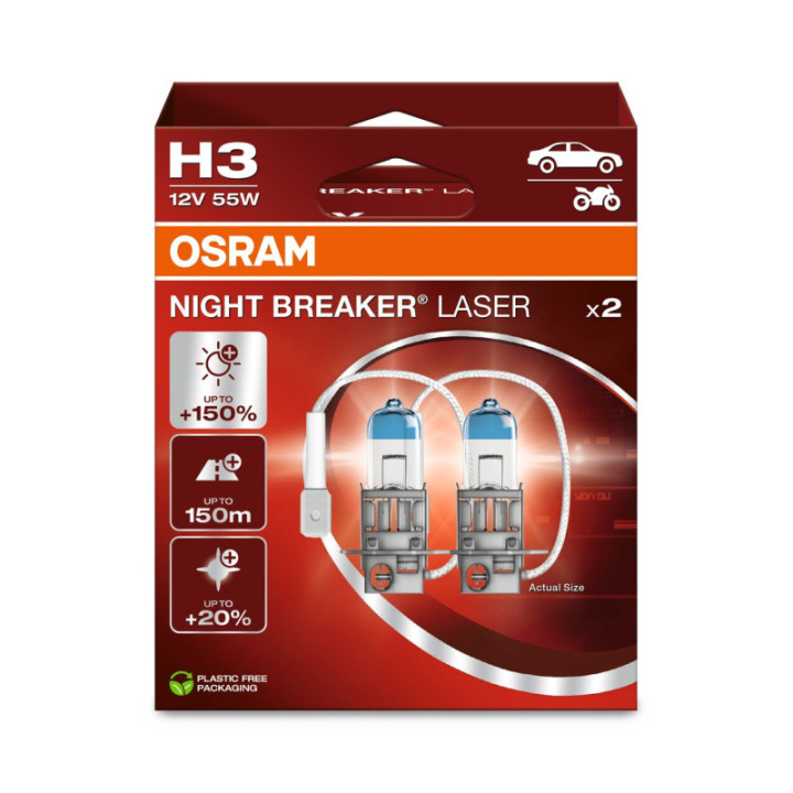 OSRAM NIGHT BREAKER LASER 64151NL-2HB H3 PK22s 12 V 55 W