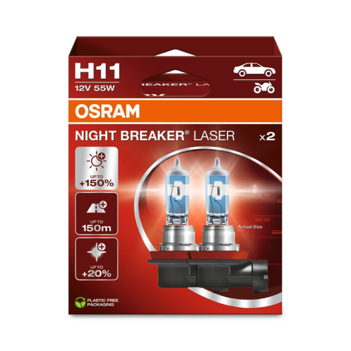 OSRAM NIGHT BREAKER LASER 64211NL-2HB H11 PGJ19-2 12 V 55 W