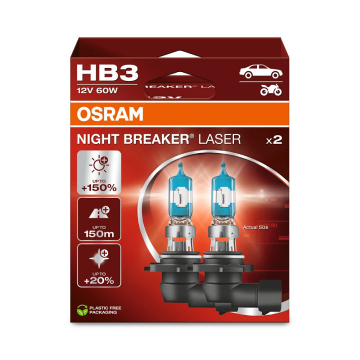 OSRAM NIGHT BREAKER LASER 9005NL-2HB HB3 P20d 12 V 60 W