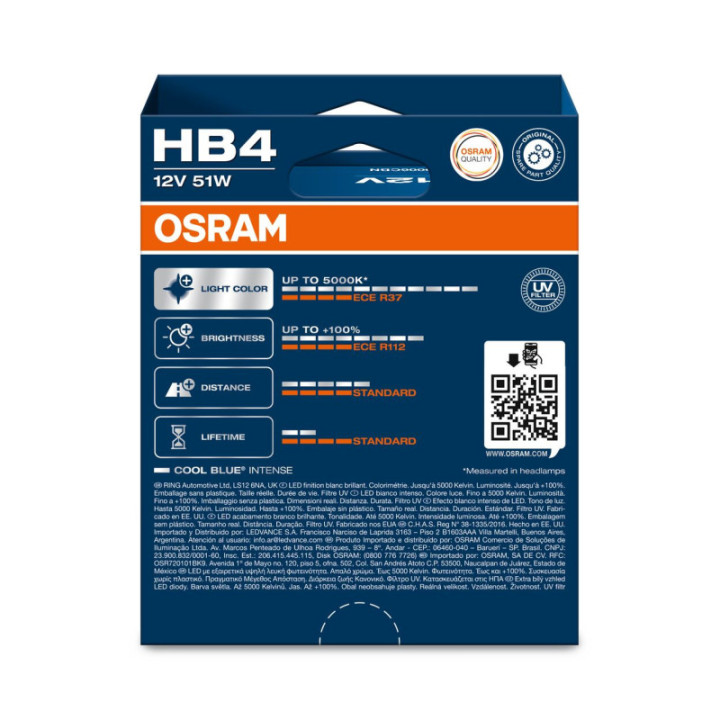 OSRAM COOL blau INTENSE 9006CBN-2HB HB4 P22d 12 V 51 W