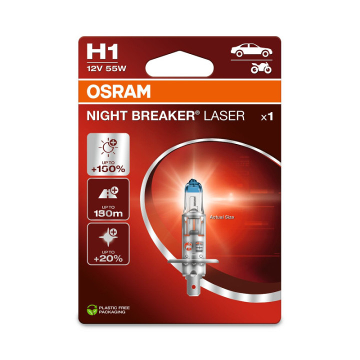 OSRAM NIGHT BREAKER LASER 64150NL-1BL H1 P14, 5s 12 V 55 W