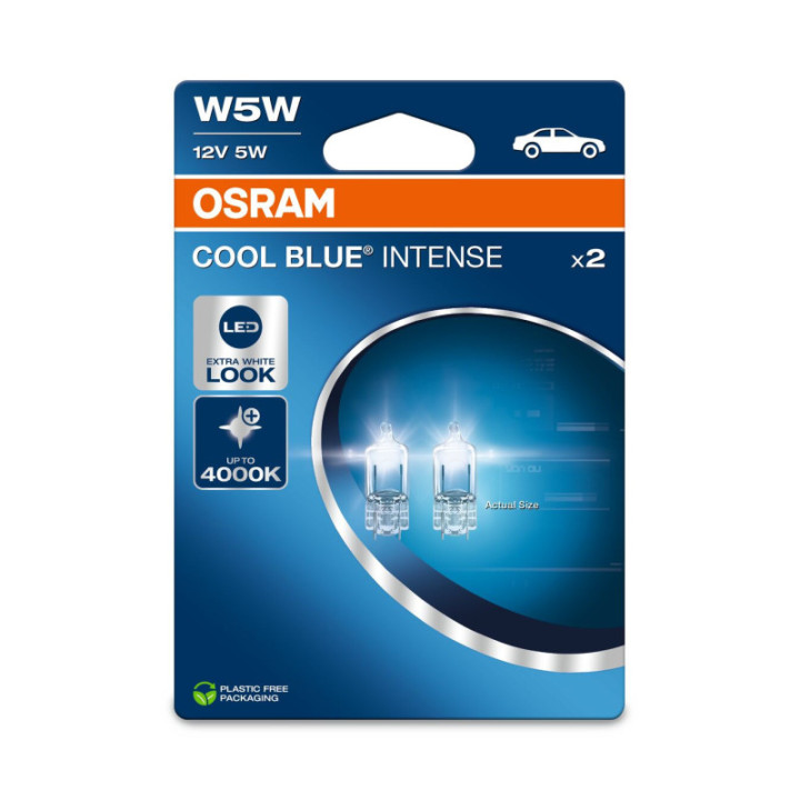 OSRAM COOL blau INTENSE 2825CBN-2BL W5W W2, 1x9, 5d 12 V 5 W