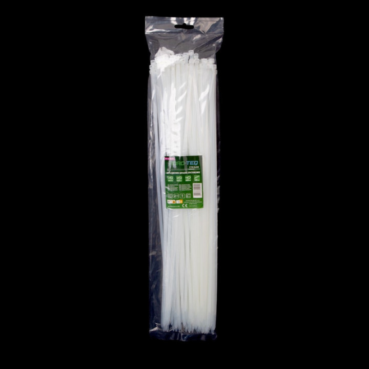 Nylon-Kabelbinder ROAD-TEQ, 4,8 x 450 mm, 100 Stück, weiß