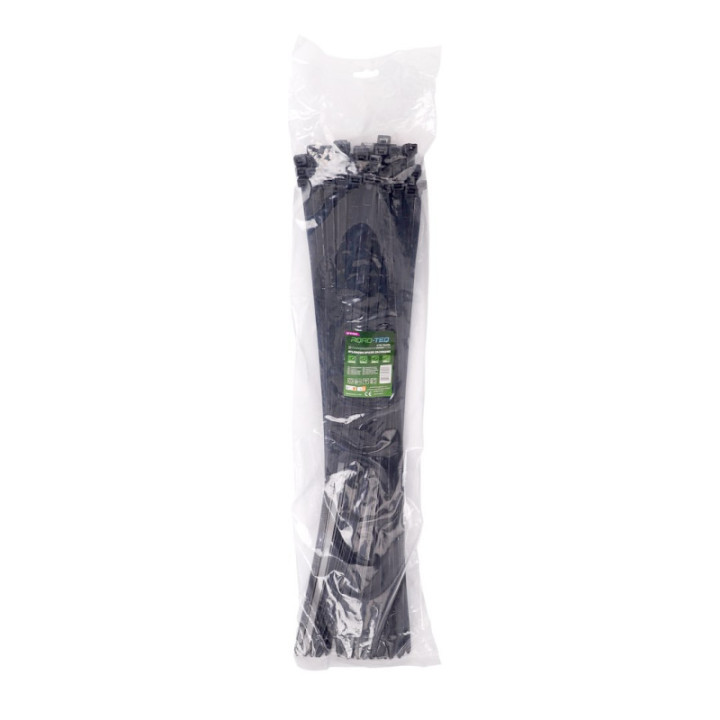 Nylonowe opaski zaciskowe ROAD-TEQ wymiar:9x600mm, 100szt., czarne