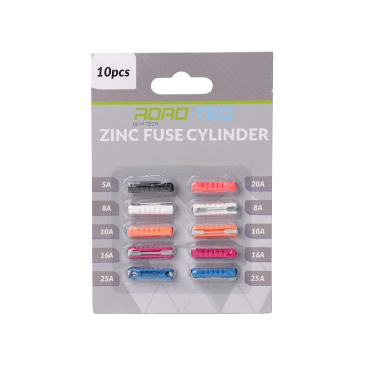 Zink-Sicherung GBC, BLISTER CARD Verpackung 10 Stück (5A, 8A x2, 10A x2, 16A x2, 20A, 25A x2)