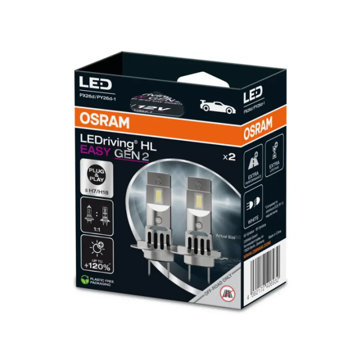 OSRAM LEDriving EASY GEN2 64210DWESY2-2HB ~H7 PX26d / PY26d-1 12 V 16.2WW