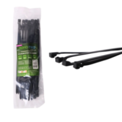 Wiederverwendbare Nylon-Kabelbinder ROAD-TEQ, B: 4,8 x 200 mm, 20 Stück, schwarz