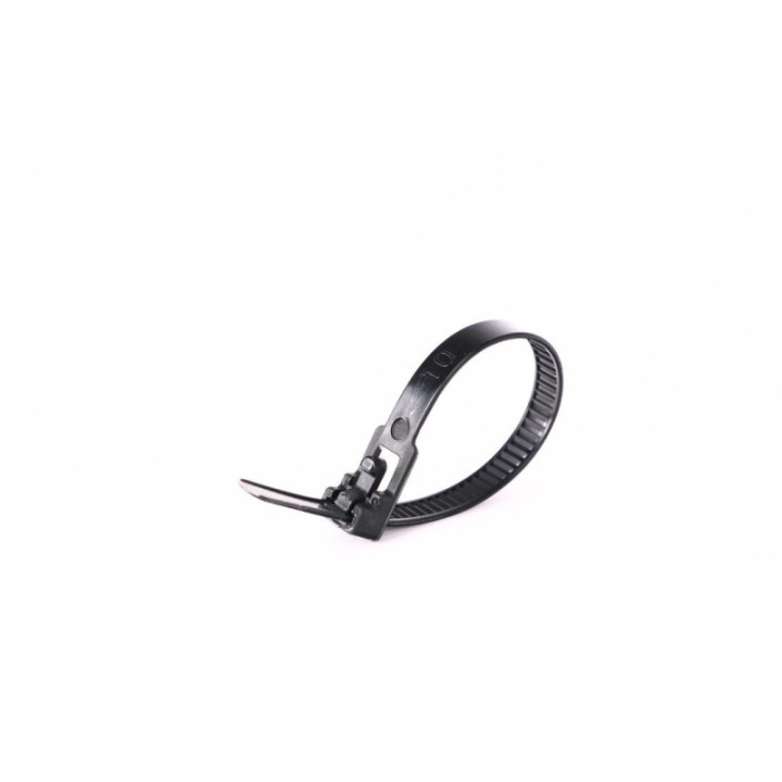 Wiederverwendbare Nylon-Kabelbinder ROAD-TEQ, 7 mm breit, 2 × 150 mm, 20 Stück, schwarz