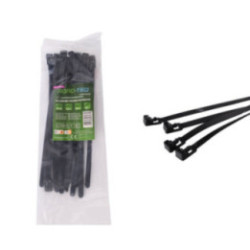 Wiederverwendbare Nylon-Kabelbinder ROAD-TEQ, B: 7, 2 x 200 mm, 20 Stück, schwarz
