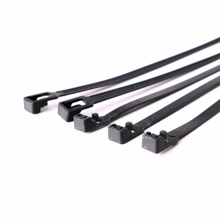 Nylonowe opaski zaciskowe wielokrotnego użytku ROAD-TEQ w:7, 2x300mm 20szt. czarne