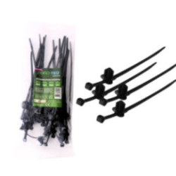 Nylon-Kabelbinder mit Clip, Typ: P ROAD-TEQ, B: 4,8 x 200 mm, 20 Stück, schwarz