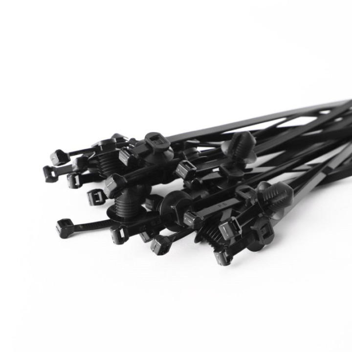 Nylon-Kabelbinder mit Clip, Typ: P ROAD-TEQ, B: 4,8 x 200 mm, 20 Stück, schwarz