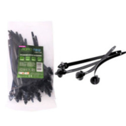 Nylon-Kabelbinder mit Clip, Typ X, ROAD-TEQ, B: 6,8x156mm, 20 Stück, schwarz