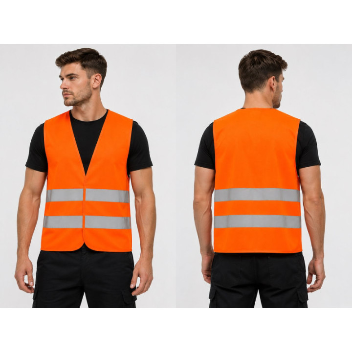 High visibility safety vest ROAD-TEQ 120g - EN20471 - Orange - XL