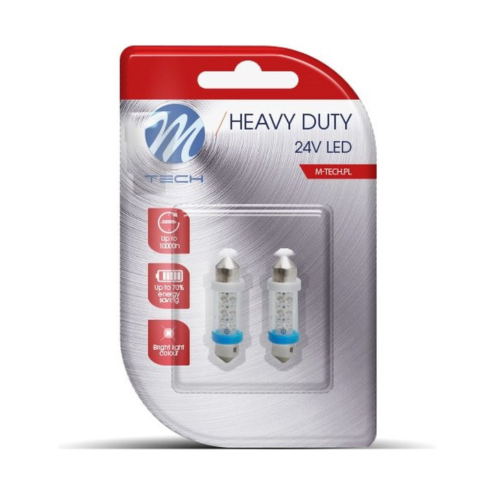 M-Tech LED C5W / C10W 24V 36 mm Heavy Duty, 6x LED, weiß, 2er-Set