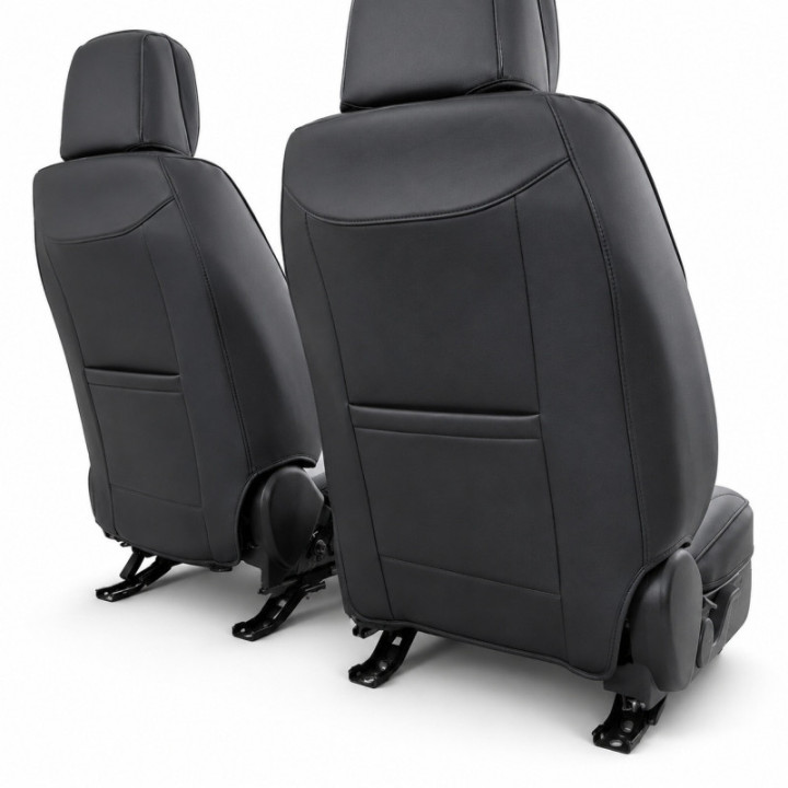 Premium-Autositzbezüge 5-Sitzer, Carguard Deluxe, perforiertes Kunstleder und Textil - schwarz - weiß