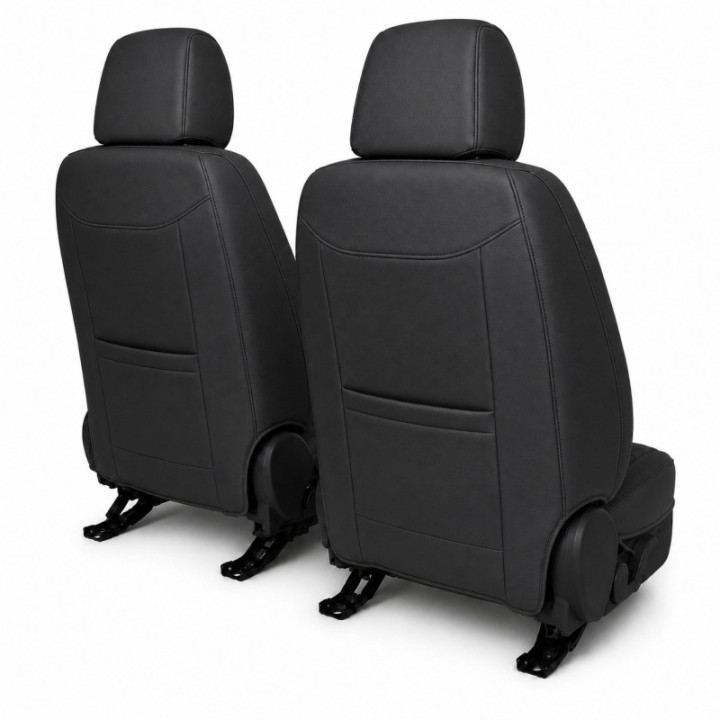 Premium-Autositzbezüge 5-Sitzer, Carguard Deluxe, perforiertes Kunstleder - schwarz - weiß