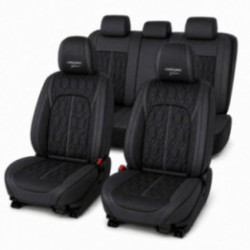Premium-Autositzbezüge 5-Sitzer, Carguard Deluxe, perforiertes Kunstleder - schwarz