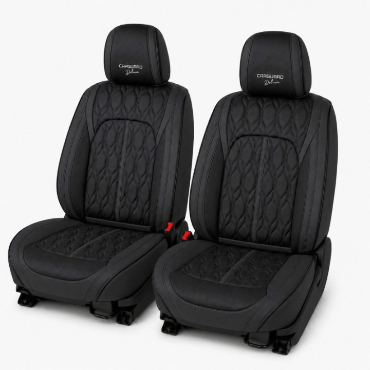Premium-Autositzbezüge 5-Sitzer, Carguard Deluxe, perforiertes Kunstleder - schwarz