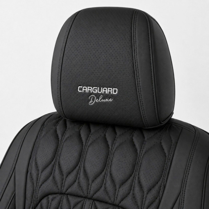 Premium-Autositzbezüge 5-Sitzer, Carguard Deluxe, perforiertes Kunstleder - schwarz
