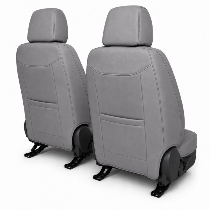 Premium-Autositzbezüge 5-Sitzer, Carguard Deluxe, perforiertes Kunstleder - grau - schwarz