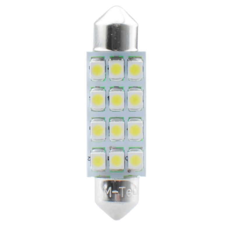 LED-Lampe L030 – C5W, 41 mm, 12x SMD3528, weiß