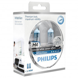 Philips H4 WhiteVision ULTRA 4000K 2st + White Vision W5W