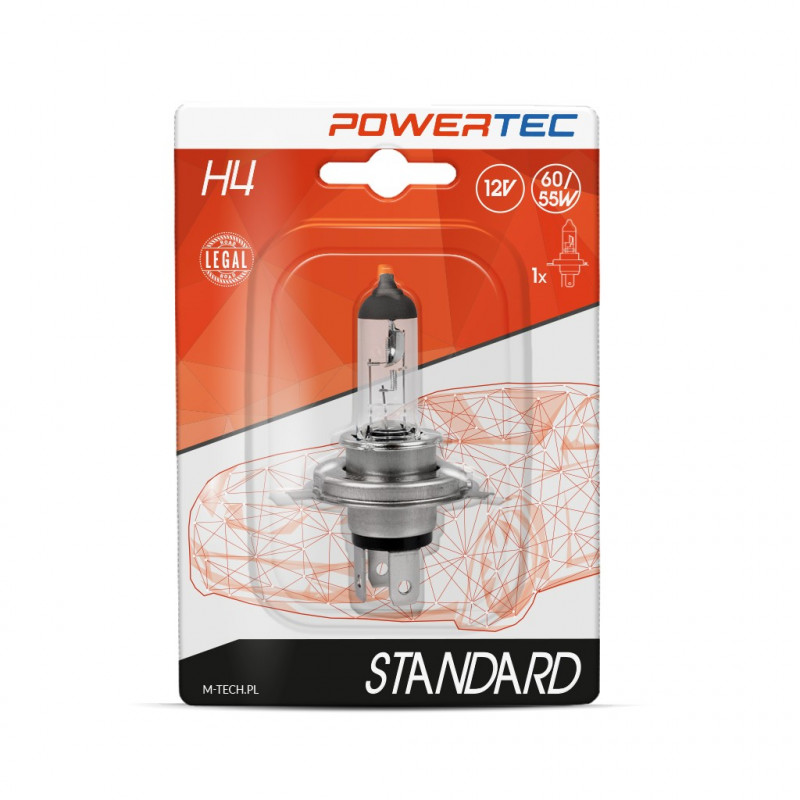 Powertec Standard H4 12V Blister 1 StÃ¼ck