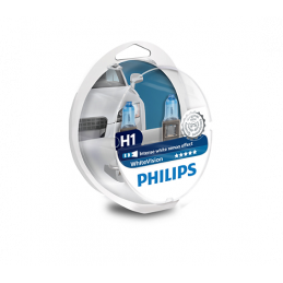 Philips Halogen WHITE VISION 12V H1 + W5W