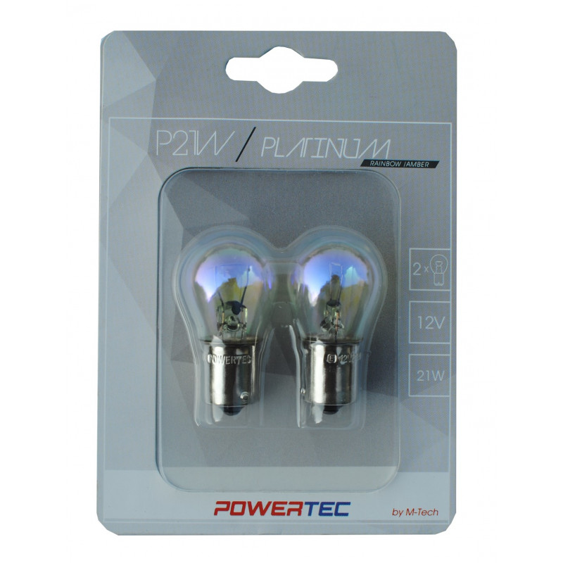 Powertec Platinum BA15s P21W S25 21W Rainbow 12V Blister 2 StÃ¼ck