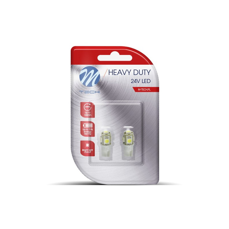 Blister 2x M-TECH HD LB954 W5W 5xSMD5050 weiß