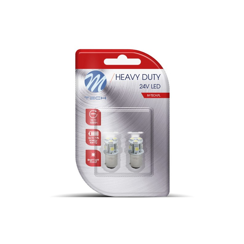 Blister 2x M-TECH HD LB989 BAY15d 24 V 8xSMD5050 weiß