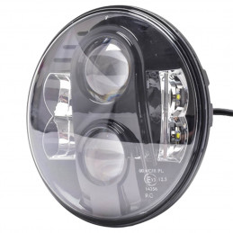 LED Headlight - Round 7" 9-36V BLACK