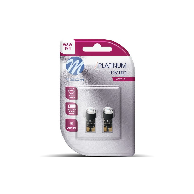 Blister M-TECH Platinum LB803W - W5W, 12 V 1xHP LED, CANBUS, weiß