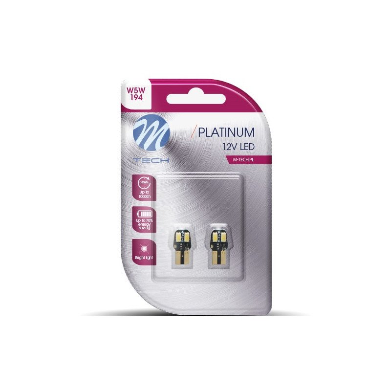 Blister M-TECH Platinum LB806W - W5W, 12 V 4xSMD5630, CANBUS, weiß
