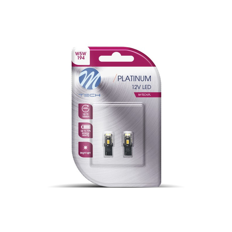 Blister M-TECH Platinum LB809W - W5W, 12 V 6x5630SMD LED, weiß