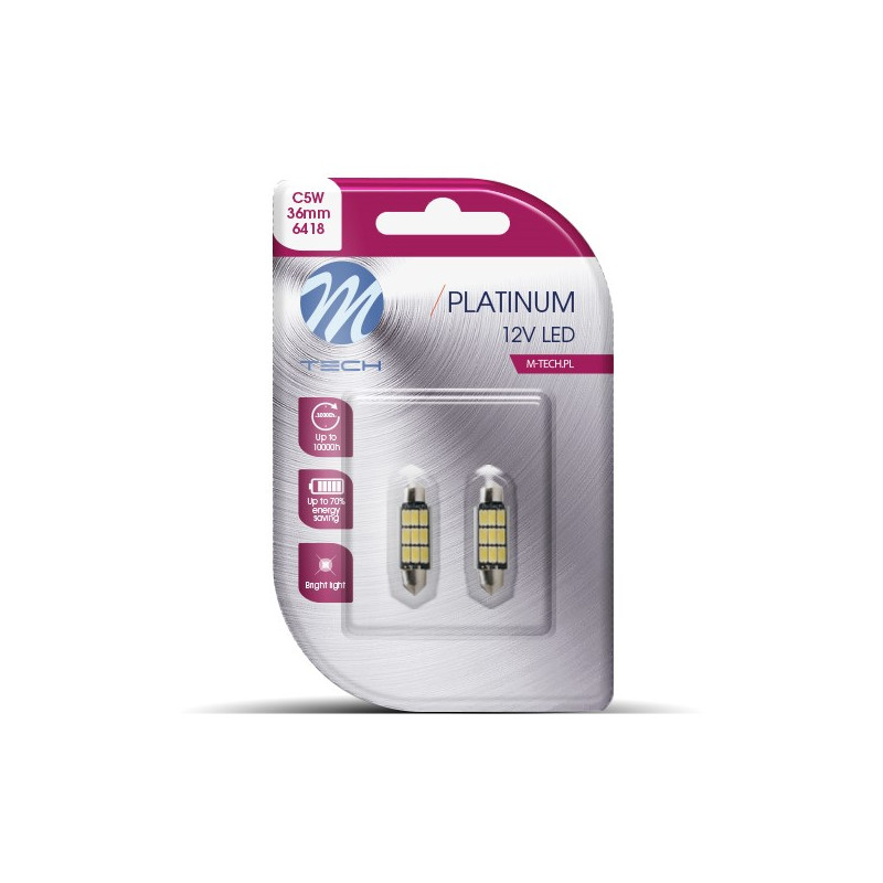 Blister M-TECH Platinum LB815WW - C5W 36 mm, 12 V 9xSMD5630, CANBUS, Warm weiß