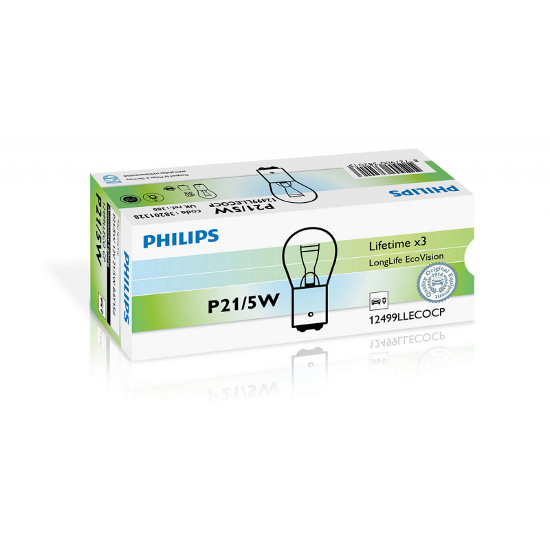 Philips P21/5W LongLife Ecovision 12V41050 BAY15d CP Philips P21/5W LongLife Ecovision 12V41050 BAY15d CP