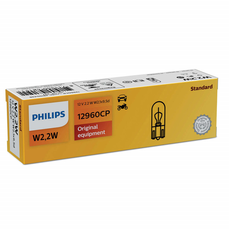 Philips W2,2W - W3W 12V2.2 W2,1x9,5d CP Philips W2,2W - W3W 12V2.2 W2,1x9,5d CP