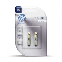Blister 2x Diode LED L316 - BA9s 4xSMD5050 CANBUS WeiÃŸ 12V