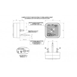 HORPOL LED Umrissleuchte - HOR24 LD097 quadratisch mit Reflektor12/24V ECE