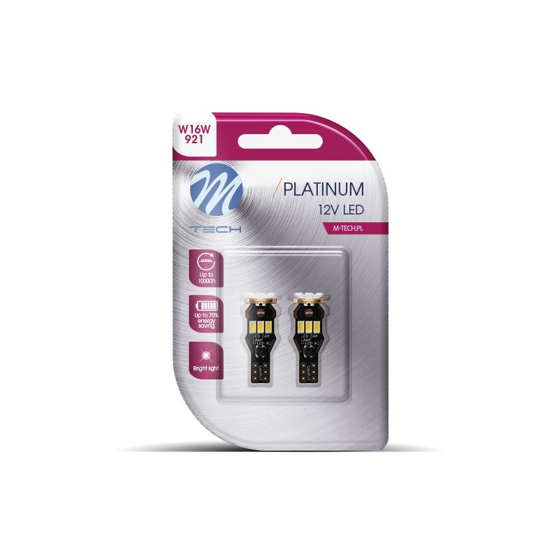 Blister M-TECH Platinum LB817W - T15 W16W, 12-24 V 9xSMD5630, CANBUS, weiß