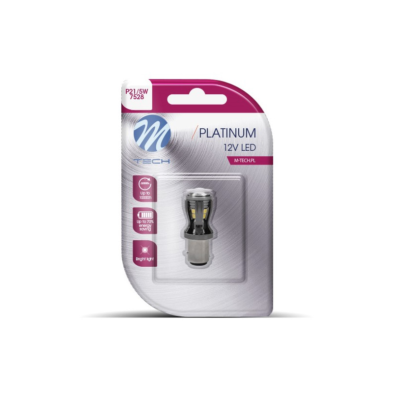 Blister M-TECH Platinum LB821W-01B - P21/5 W, 12-24 V 14x2835SMD, CANBUS, weiß