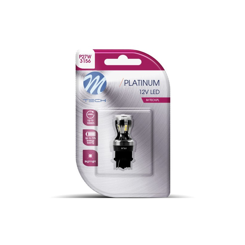 Blister M-TECH Platinum LB824W-01B - P27W 3156, 12-24 V 14x2835SMD, CANBUS, weiß