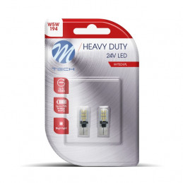 Blister 2x M-TECH HD LB9801W W5W Canbus 20xSMD3014 24 V weiß