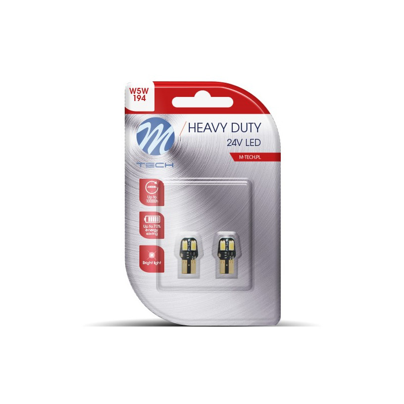 Blister 2x M-TECH HD LB9806W W5W Canbus 4xSMD5630 24 V weiß