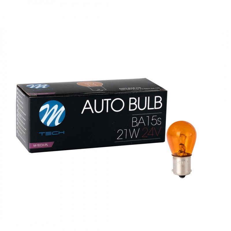 Glühlampe M-TECH S25 24 V 21 W BA15s AMBER