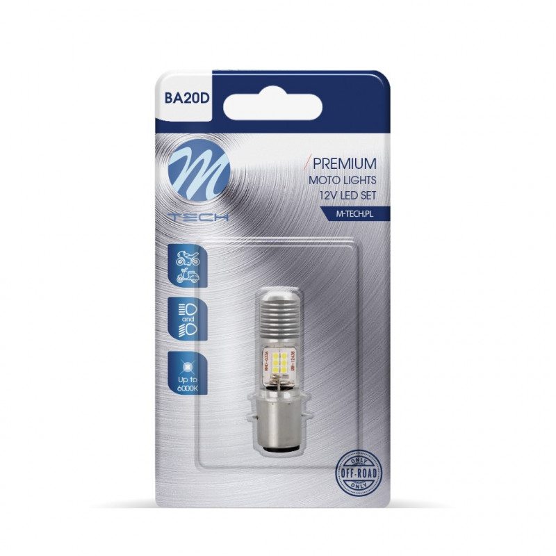 Blister 1x LED BA20D 12x3030SMD 10-80V AC/DC Weiß Blister 1x LED BA20D 12x3030SMD 10-80V AC/DC Weiß