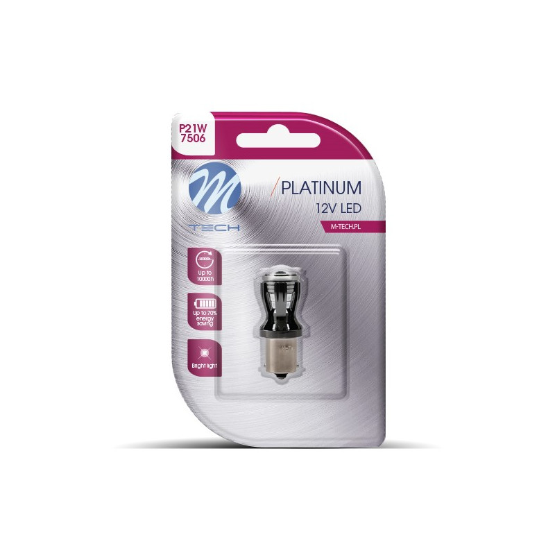 Blister M-TECH Platinum LB820R-01B - P21W, 12-24 V 14x2835SMD, CANBUS, rot